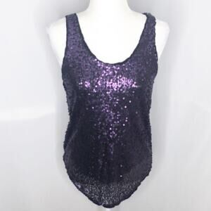 Talula purple and black sequin tank top
